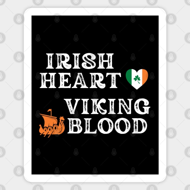 Irish Heart Viking Blood. Ideas for gifts for historical enthusiasts. Gifts are available on t-shirts, stickers, mugs, and phone cases, among other things. Magnet by Papilio Art